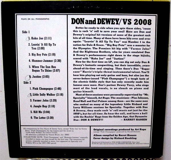 Master Release: They're Rockin' 'Til Midnight, Rollin' 'Til Dawn! by Don & Dewey