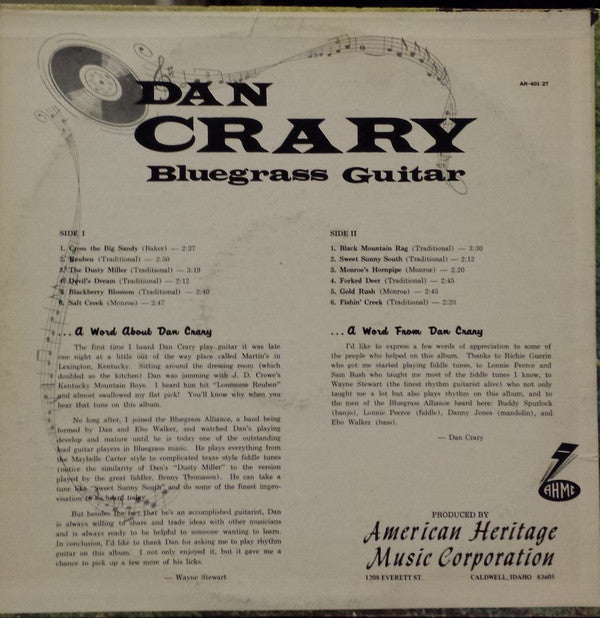 Master Release: Bluegrass Guitar by Dan Crary