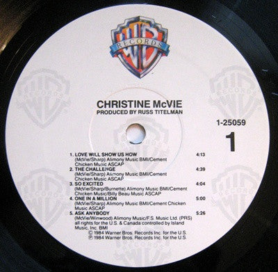 Release: Christine McVie-Vinyl-US-1984-1-25059, 25059-1-4470067