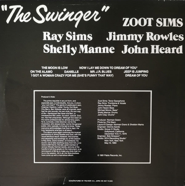 Master Release: The Swinger by Zoot Sims