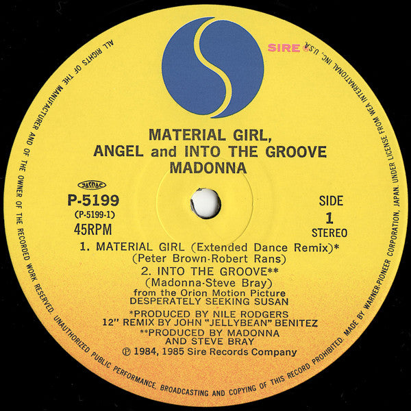 Material Girl, Angel And Into The Groove
