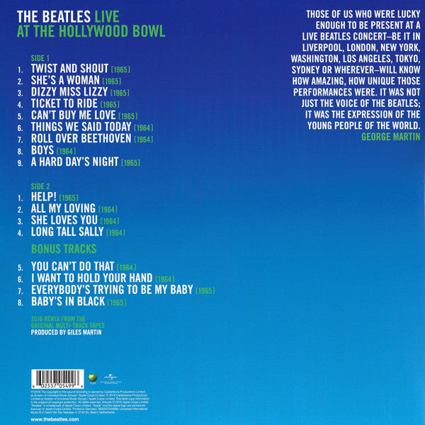 Release: Live At The Hollywood Bowl-Vinyl-Worldwide-2016-5705499, 0602557054996-9345562