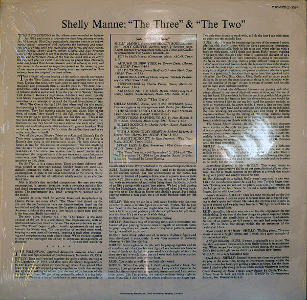 Release: "The Three" & "The Two"-Vinyl-US-1984-OJC-172, C-3584-3194999