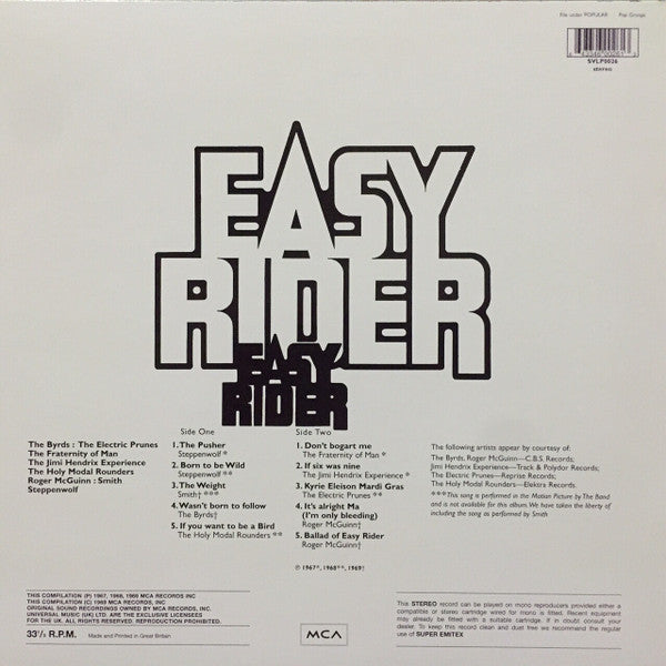 Release: Easy Rider (Music From The Soundtrack)-Vinyl-UK-None-SVLP 0026-5864500