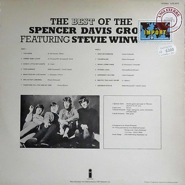 Release: The Best Of The Spencer Davis Group Featuring Stevie Winwood-Vinyl-UK-1978-ILPS 9070-4950398