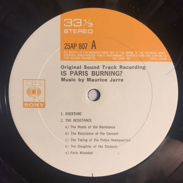 Is Paris Burning? (The Original Sound Track Recording) = パリは燃えているか