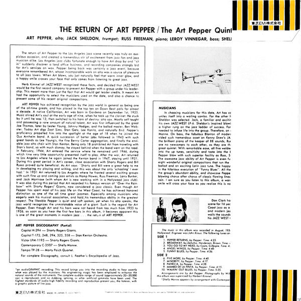 Release: The Return Of Art Pepper-Vinyl-Japan-1975-LLJ-70057-5338894