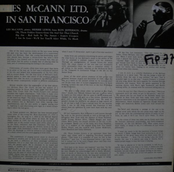 Release: Les McCann Ltd. In San Francisco-Vinyl-Japan-None-LLJ-70037-4465609