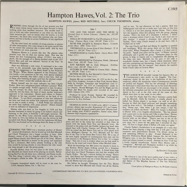 Release: This Is Hampton Hawes Vol. 2: The Trio-Vinyl-US-None-C3515-9376514