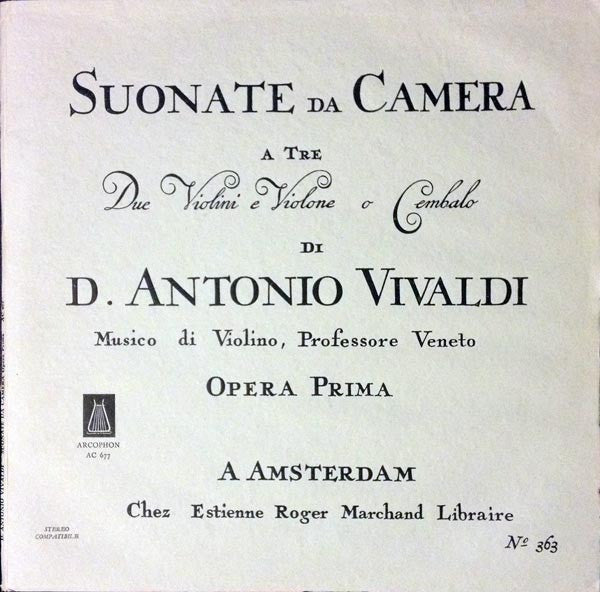 Release: Suonate Da Camera A Tre - Opera Prima-Vinyl-Italy-1969-AC 677-5534168