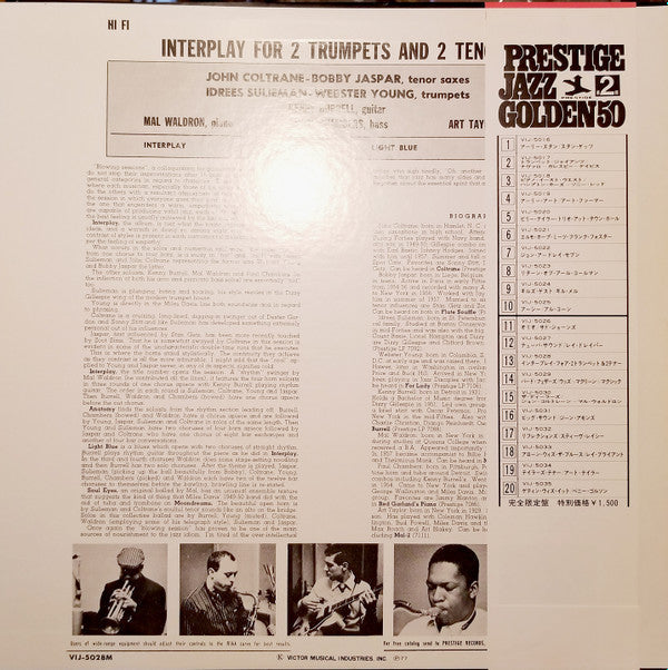 Release: Interplay For 2 Trumpets And 2 Tenors-Vinyl-Japan-1977-VIJ 5028 M, PRLP 7112-8457946