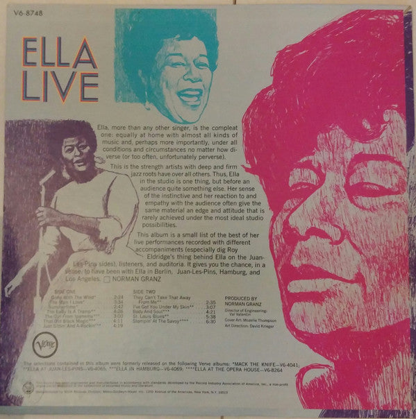 Release: Ella Live-Vinyl-US-1968-V6-8748-1474298
