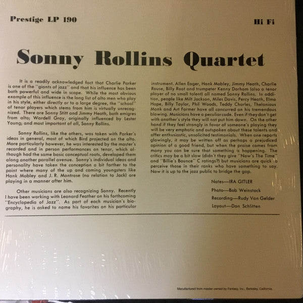 Master Release: Sonny Rollins And Thelonious Monk by Sonny Rollins