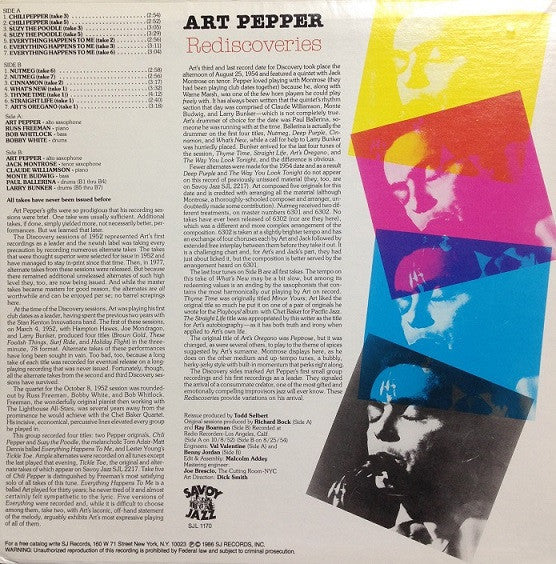 Release: Rediscoveries-Vinyl-US-1986-SJL 1170-9276573