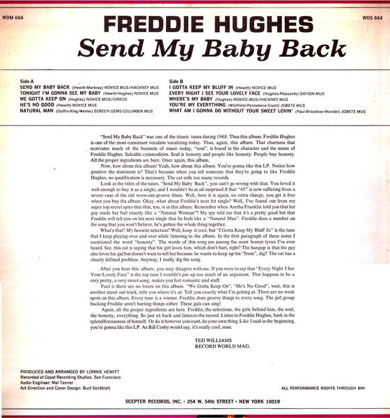 Master Release: Send My Baby Back by Freddie Hughes