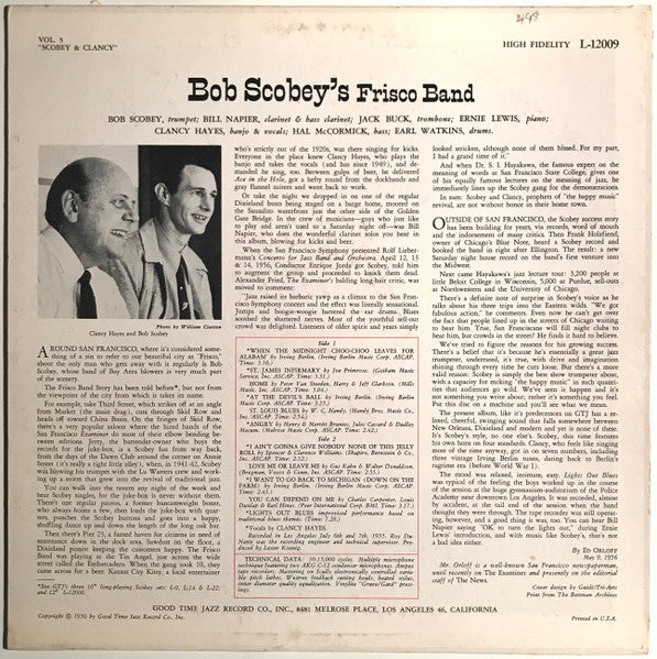 Master Release: Scobey And Clancy: Bob Scobey's Frisco Band, Vol. 5 by Bob Scobey's Frisco Band
