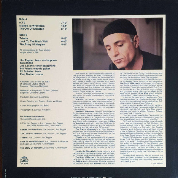 Release: The Story Of Maryam-Vinyl-Italy-1984-SN 1074-2148235