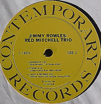 The Jimmy Rowles / Red Mitchell Trio
