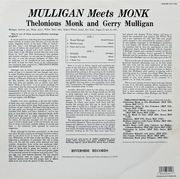 Mulligan Meets Monk
