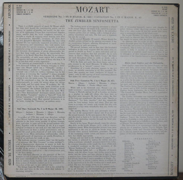 Master Release: Serenade No. 1 In D Major, K. 100 / Cassation No. 1 In G Major, K. 63 by Wolfgang Amadeus Mozart