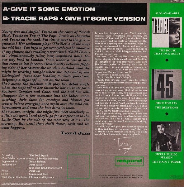 Release: Give It Some Emotion-Vinyl-UK-1983-KOBX 704-1353263