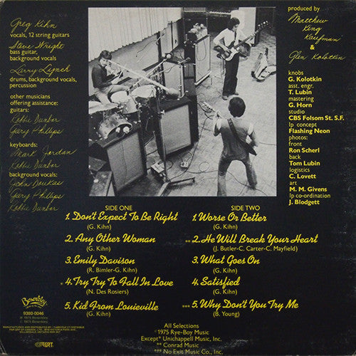 Release: Greg Kihn-Vinyl-Canada-1977-9380-0046-4502320