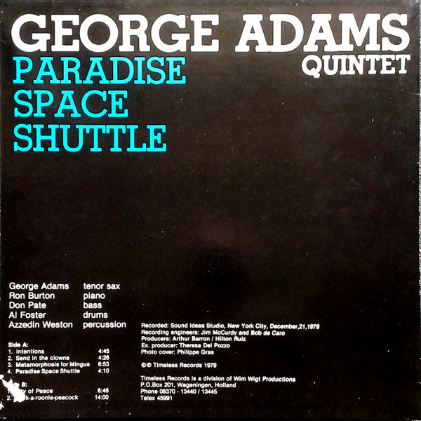 Master Release: Paradise Space Shuttle by George Adams Quintet