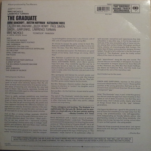 Release: The Graduate (Original Sound Track Recording)-Vinyl-UK & Europe-None-70042, SVLP 0039-9931649