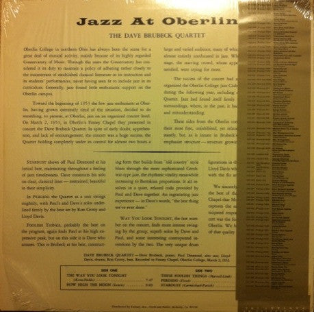 Release: Jazz At Oberlin-Vinyl-US-1983-OJC-046, F-3-245-2442802