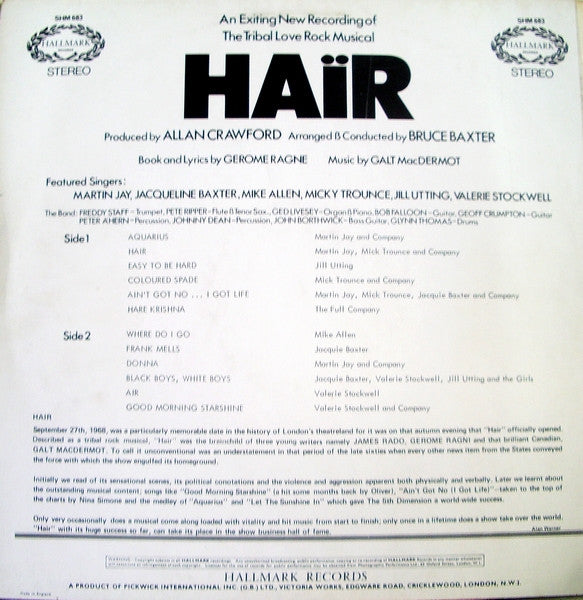 Master Release: Hair (The American Tribal Love-Rock Musical) by Various