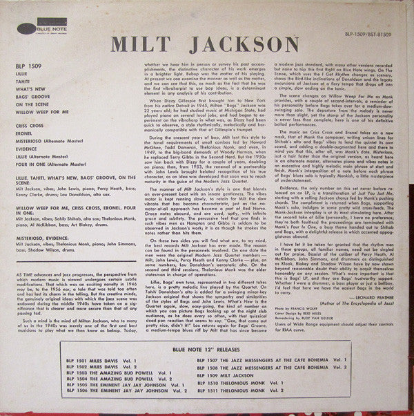 Release: Milt Jackson With John Lewis, Percy Heath, Kenny Clarke, Lou Donaldson And The Thelonious Monk Quintet-Vinyl-US-1967-BST 81509-3059311