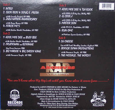 Master Release: Rap Archives Legends Volume 1 by Various