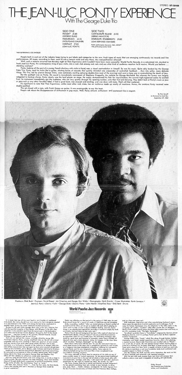 Master Release: The Jean-Luc Ponty Experience With The George Duke Trio by Jean-Luc Ponty "Experience"