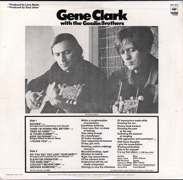 Release: Gene Clark With The Gosdin Brothers-Vinyl-Japan-1981-20AP 1976-3559818