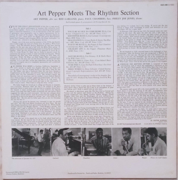 Release: Art Pepper Meets The Rhythm Section-Vinyl-US-1988-OJC-338, S-7532, C-7532-27483549