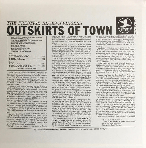 Master Release: Outskirts Of Town by The Prestige Blues-Swingers