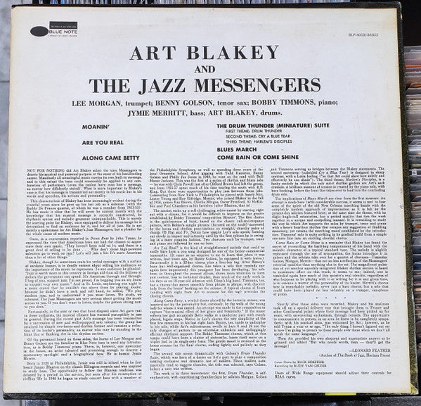 Release: Art Blakey And The Jazz Messengers-Vinyl-US-1975-BLP 4003, BST-84003, BST 84003, BLP-4003/84003-25407013