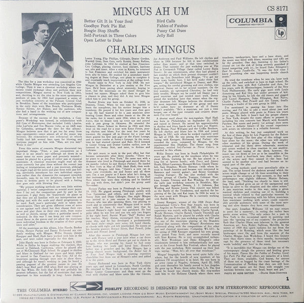 Release: Mingus Ah Um-Vinyl-US-1995-CS 8171, CS 8171-11547530