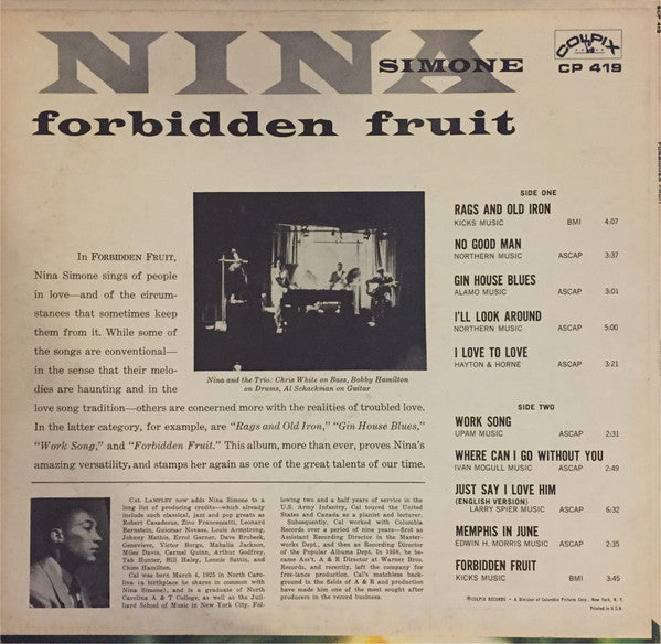 Release: Forbidden Fruit-Vinyl-US-1965-SCP 419, CP 419-10086828
