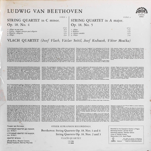 String Quartets Op. 18. Nos. 4 And 5