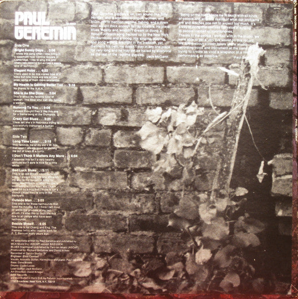 Release: Paul Geremia-Vinyl-US-1971-SI 4902-12178260