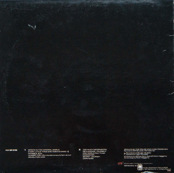 Release: Ghost In The Machine-Vinyl-US-1981-SP-3730-17293561
