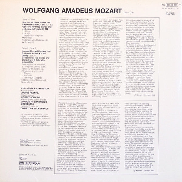 Release: Konzerte Für Zwei Und Drei Klaviere-Vinyl-Europe-1982-1C 067-43 231 T, ASD 4257, 1432311-11215332