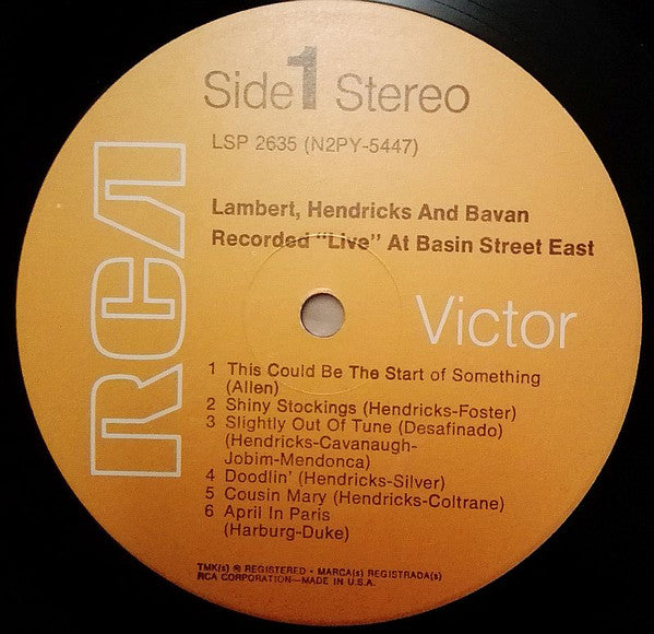 Master Release: Recorded Live At Basin Street East by Lambert, Hendricks & Bavan