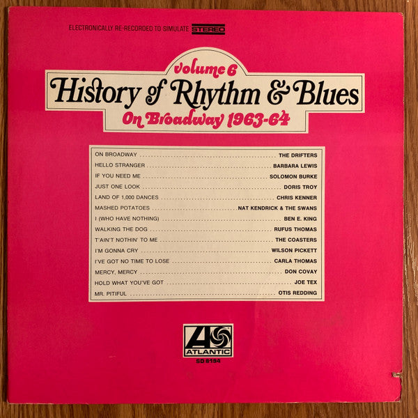 Release: History Of Rhythm & Blues  Volume 6  On Broadway 1963-64-Vinyl-US-1968-SD 8194-24050330