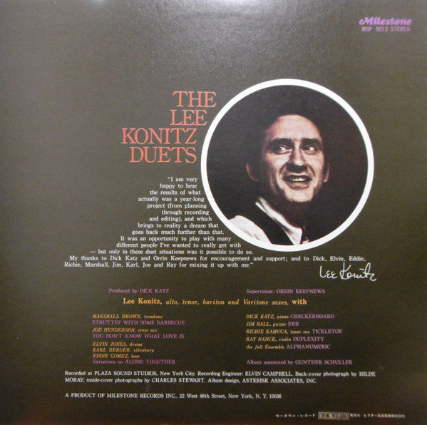 Release: The Lee Konitz Duets-Vinyl-Japan-1968-SMJX-10058-11258284