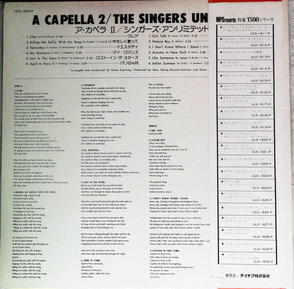 Release: A Capella II-Vinyl-Japan-1978-ULS-1624-P-19780684
