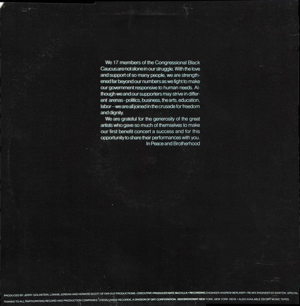 Release: The First Annual Benefit Concert For The Congressional Black Caucus-Vinyl-US-1975-CH 60037-21641626