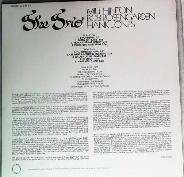 Release: The Trio-Vinyl-Japan-1978-ULX-89-CH-22355410