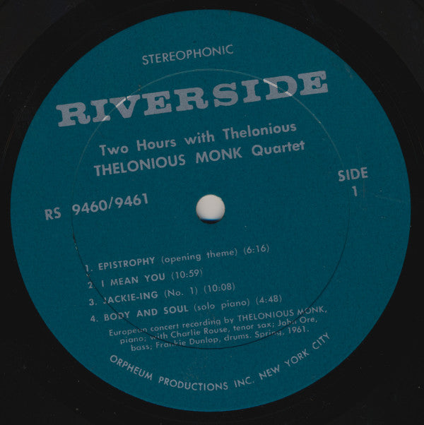 Master Release: Two Hours With Thelonious (European Concerts By Thelonious Monk) by The Thelonious Monk Quartet